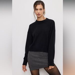 Rhinestone Good American Crew Neck Sweater | Black | NWT | XL | Rare